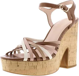 Kate Spade Womens Glow Leather Dressy Platforms Brown 10 Medium (B,M)