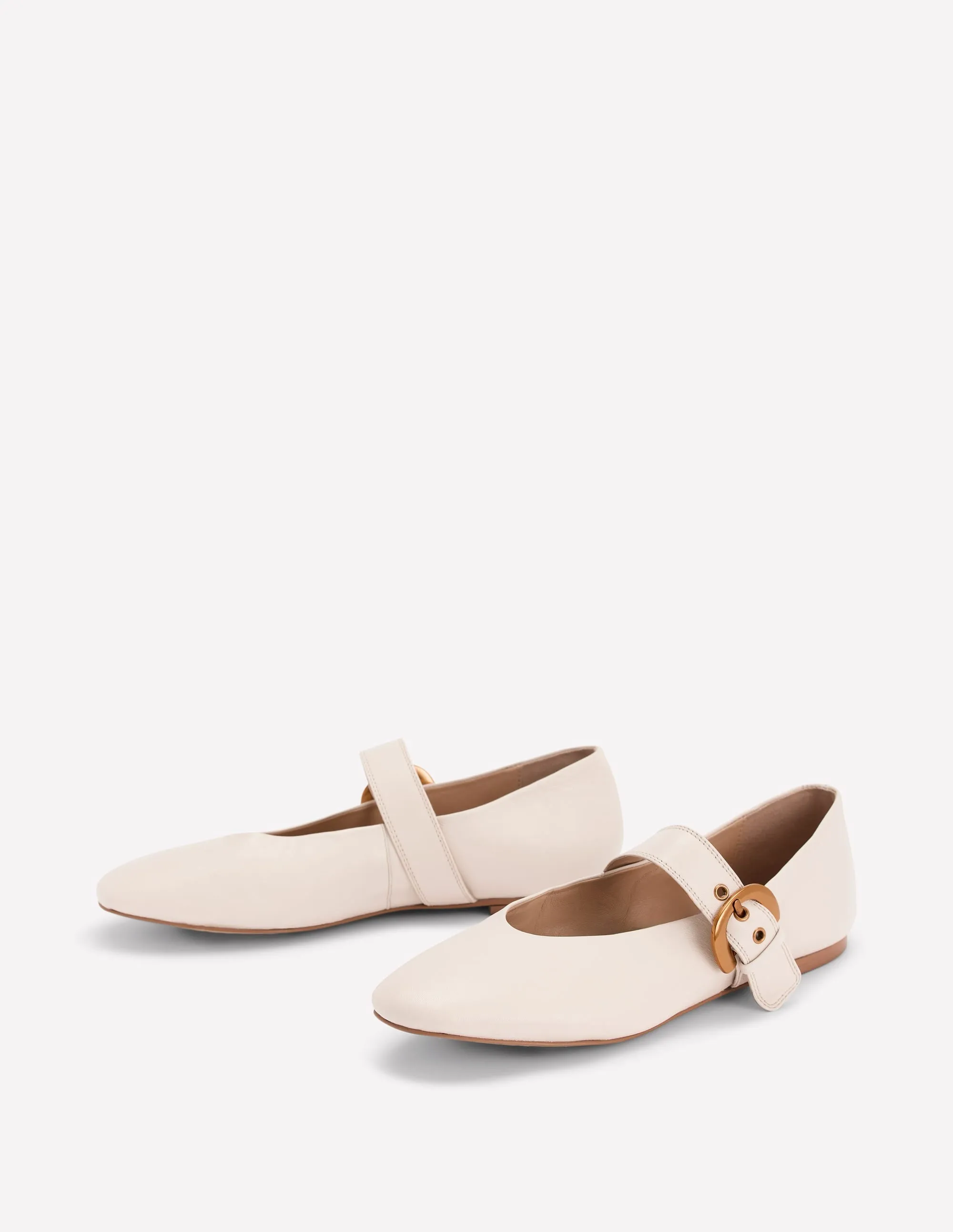 Kylie Flat Buckle Mary Jane-Ecru