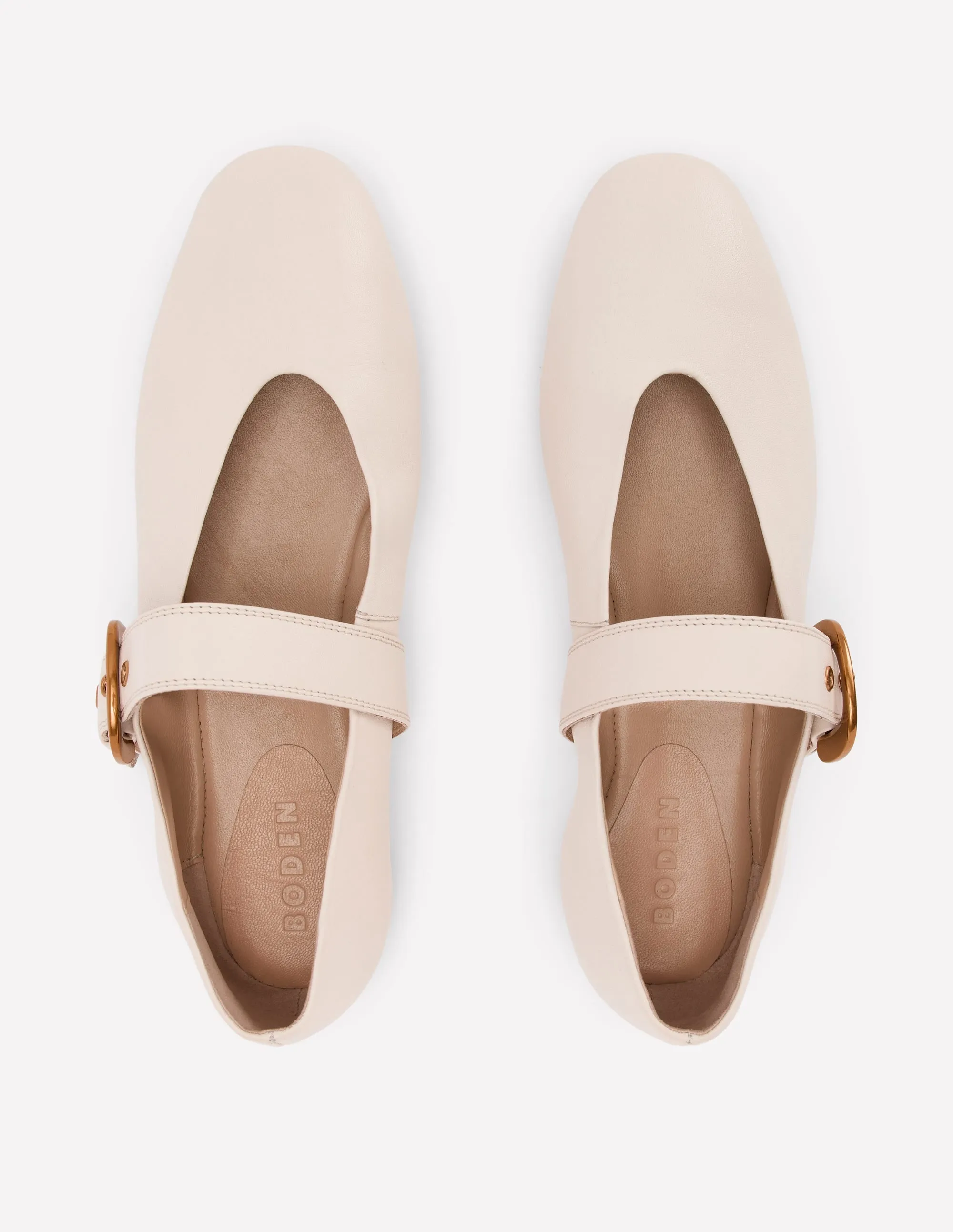 Kylie Flat Buckle Mary Jane-Ecru