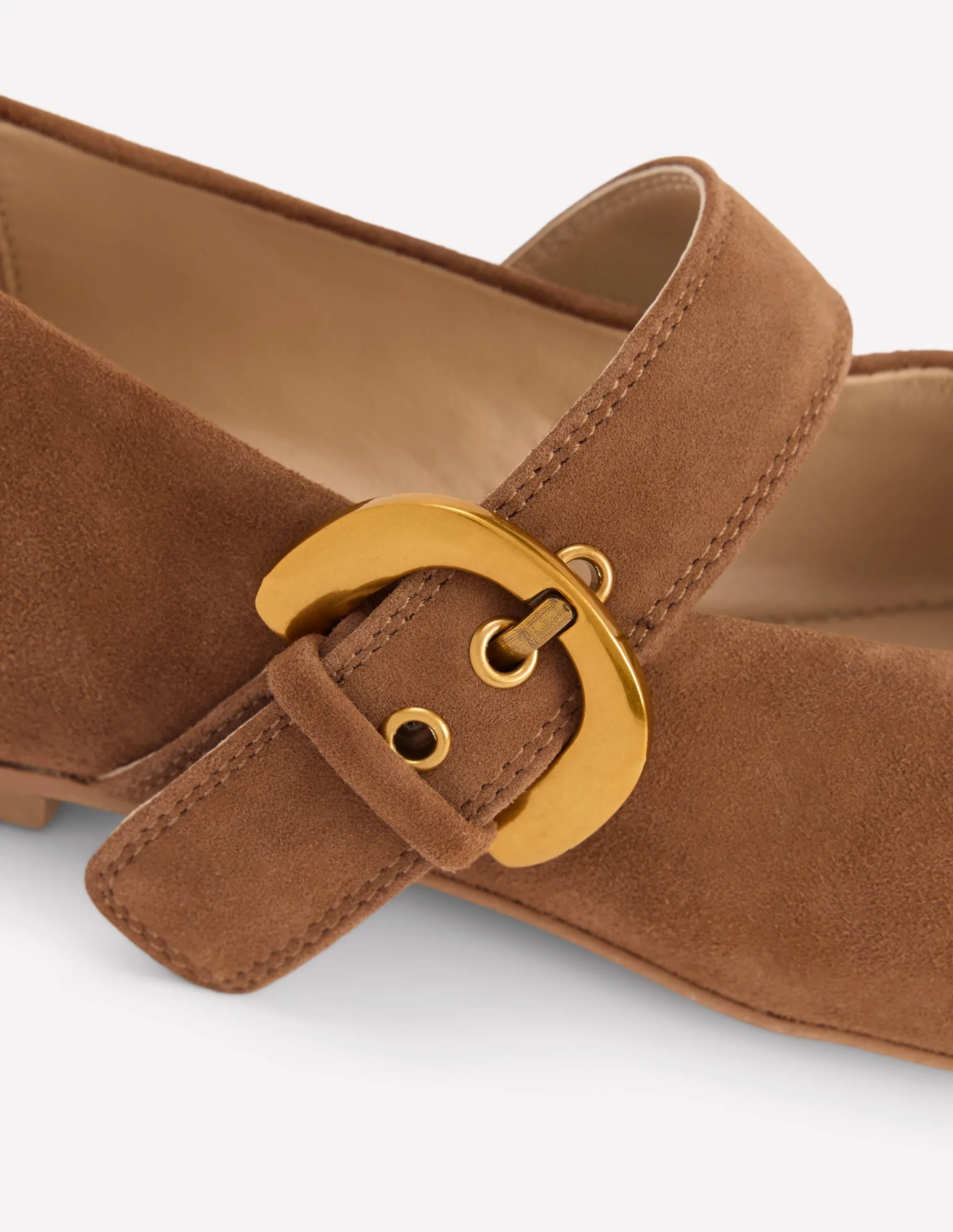 Kylie Flat Buckle Mary Jane-Raw Umber