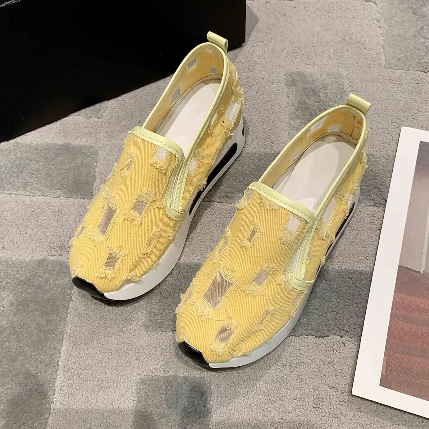 Ladies Summer Fashion Thin Lazy Breathable Thick Bottoming Hollowed Out Comfortable Outdoor Travel Espadrille Sandal