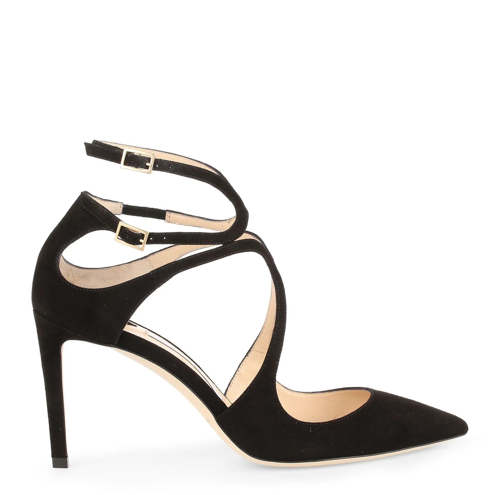 Lancer 85 black suede pumps