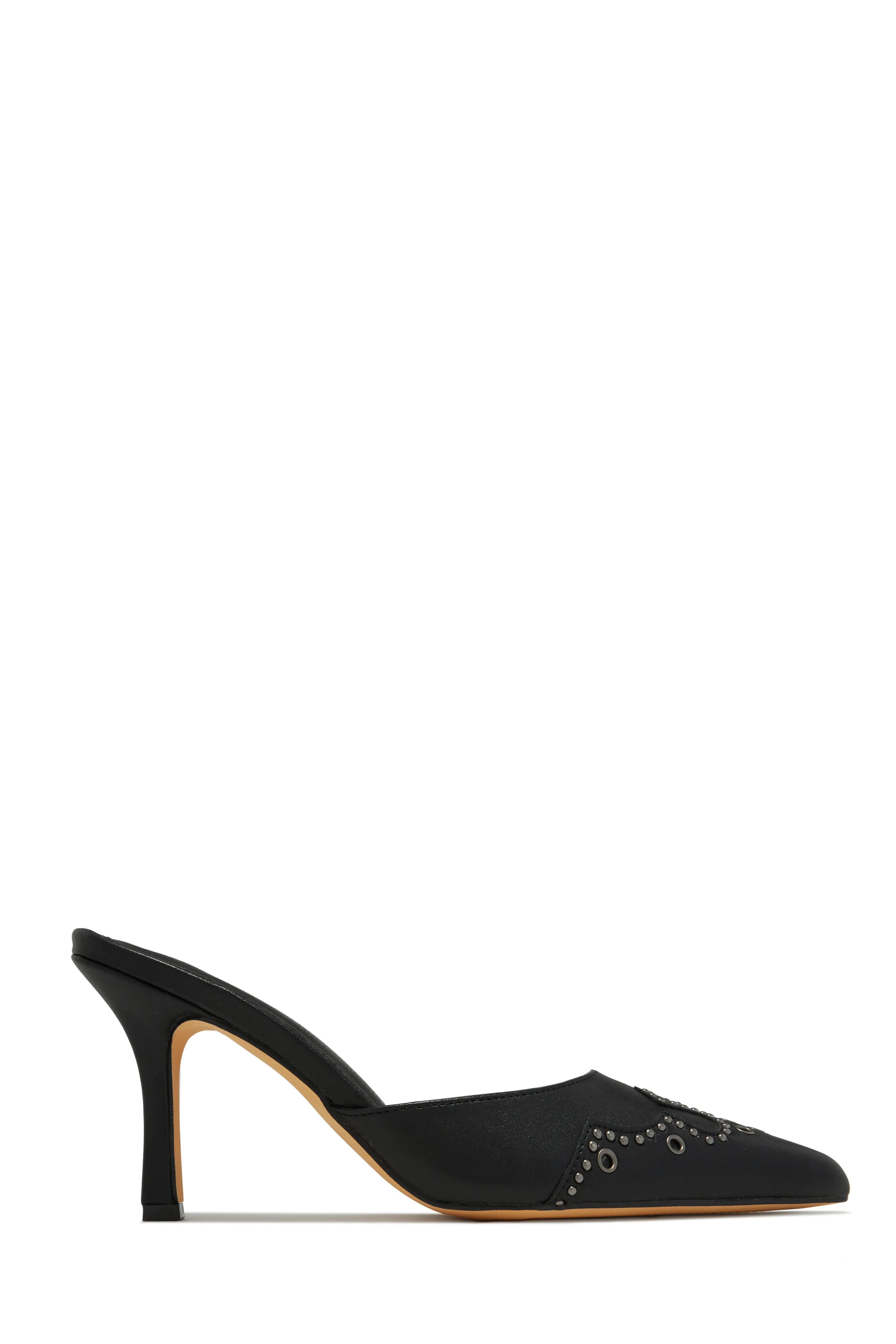 Lauryn Pump Heel Mules - Brown
