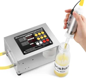 Liquid Filling Machine 1-100 Fl Oz Bottle Filler Machine with Handheld Control Switch Intelligent Control Ports Diaphragm Pump Digital Control for Wine, Essence, Glass Detergent