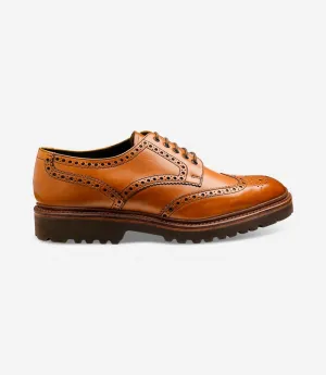 LOAKE PERSEUS TAN DERBY FULL-BROGUE RUBBER SOLE G-WIDE