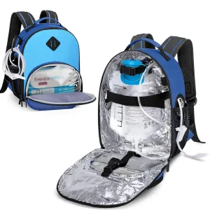 LUXJA Feeding Tube Backpack for G Tube, J Tube and GJ Tube, Feeding Pump Backpack Fits 500ml Feeding Bag and Enteral Feeding Pump (Compatible with EnteraLite Infinity and Kangaroo Joey), Blue