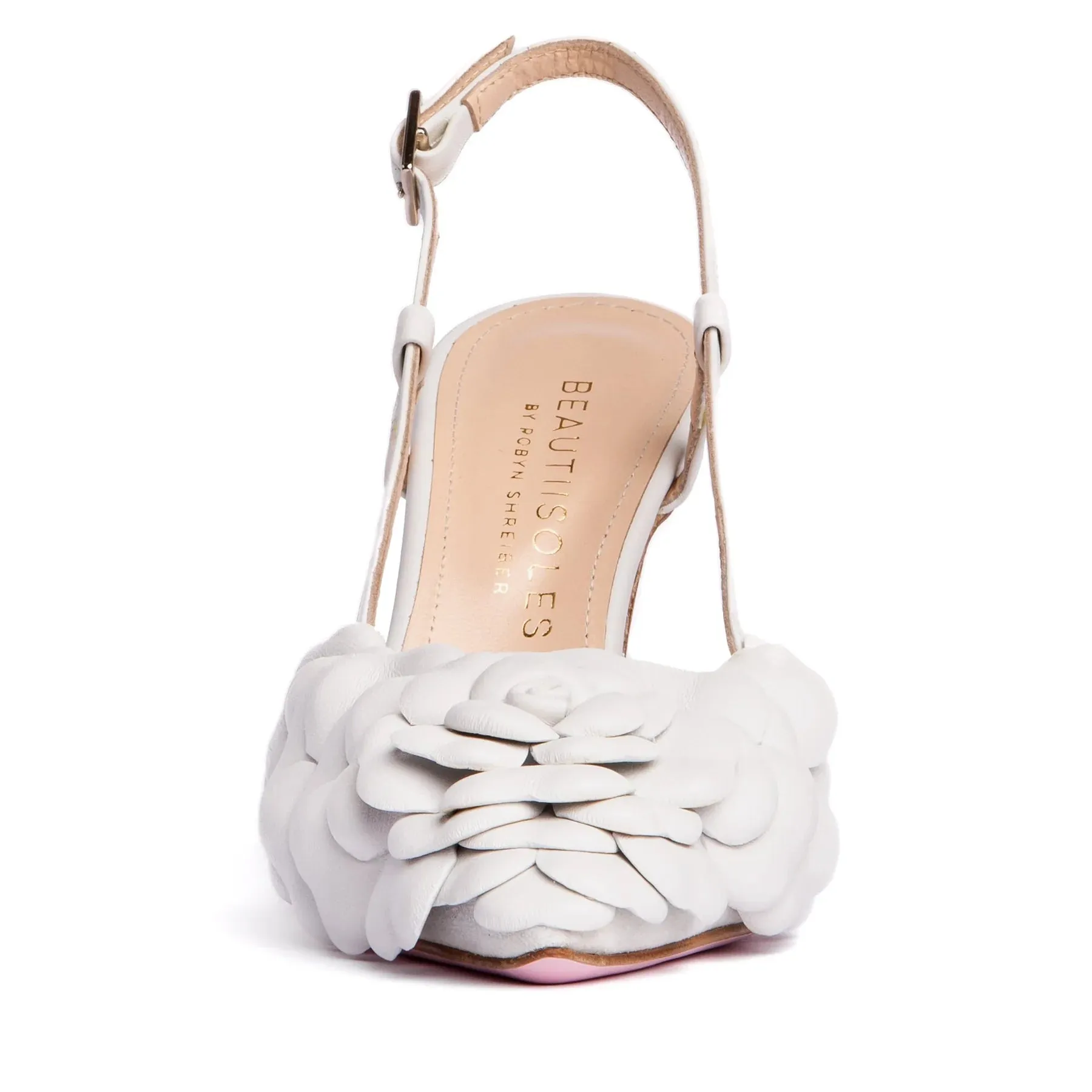 Marissa White Leather Slingback