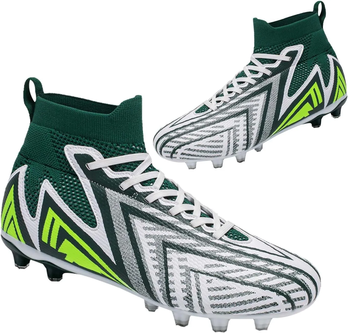 MEBAMY Men's Soccer Shoes Cleats Professional High-Top Breathable Athletic Football Boots Outdoor/Indoor Professional Futsal Football Training Sneakers