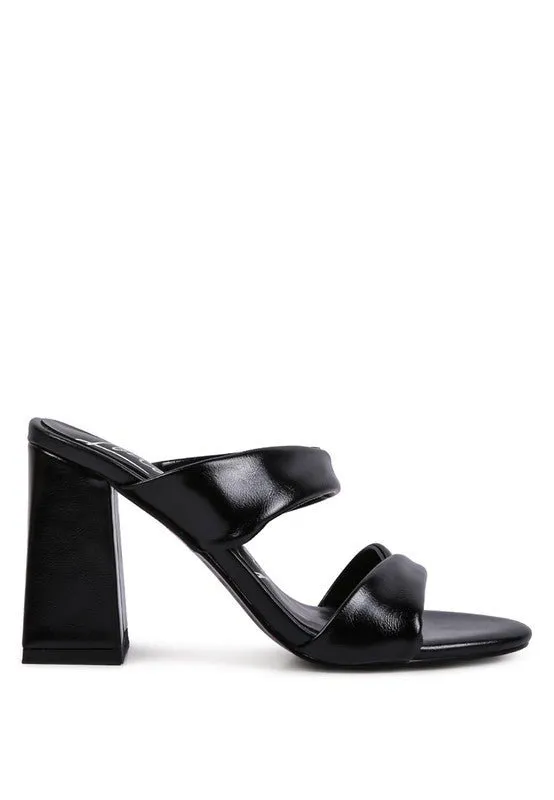 Mess Metallic Block Sandal Heels