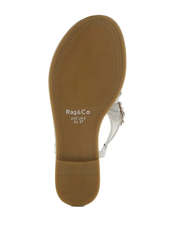 Metallic Pearl Embellished Flats