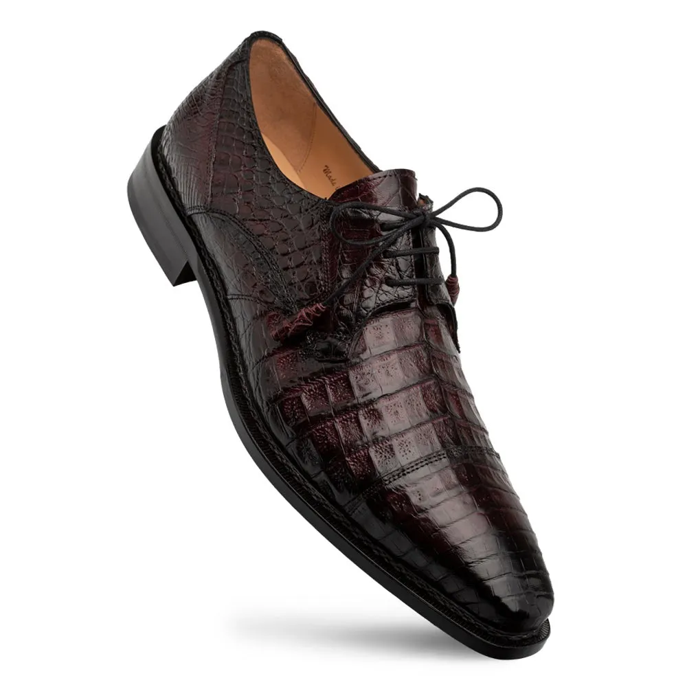 Mezlan Giovane 50032-F Men's Shoes Burgundy Exotic Crocodile Derby (MZ3716)