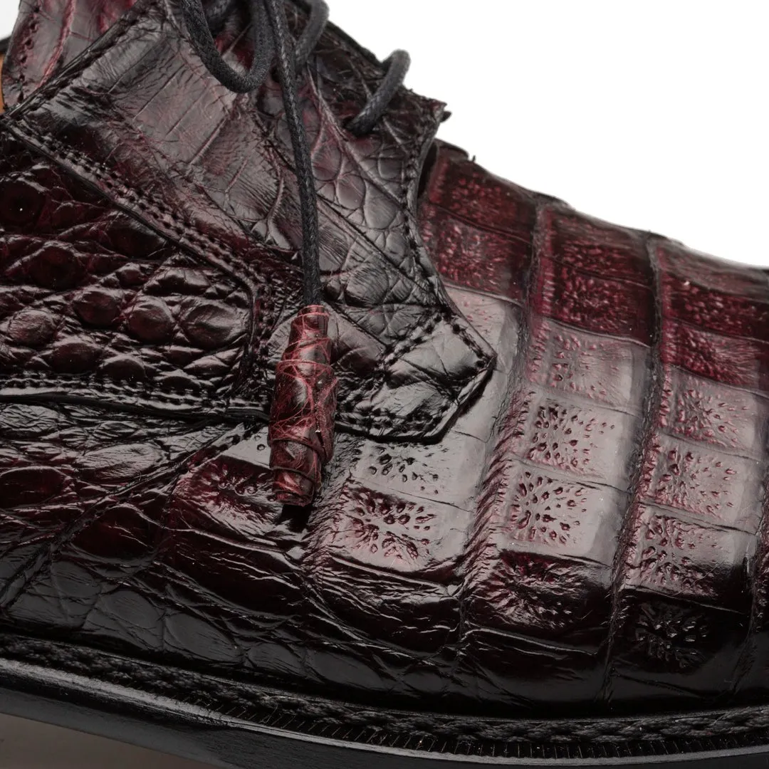 Mezlan Giovane 50032-F Men's Shoes Burgundy Exotic Crocodile Derby (MZ3716)