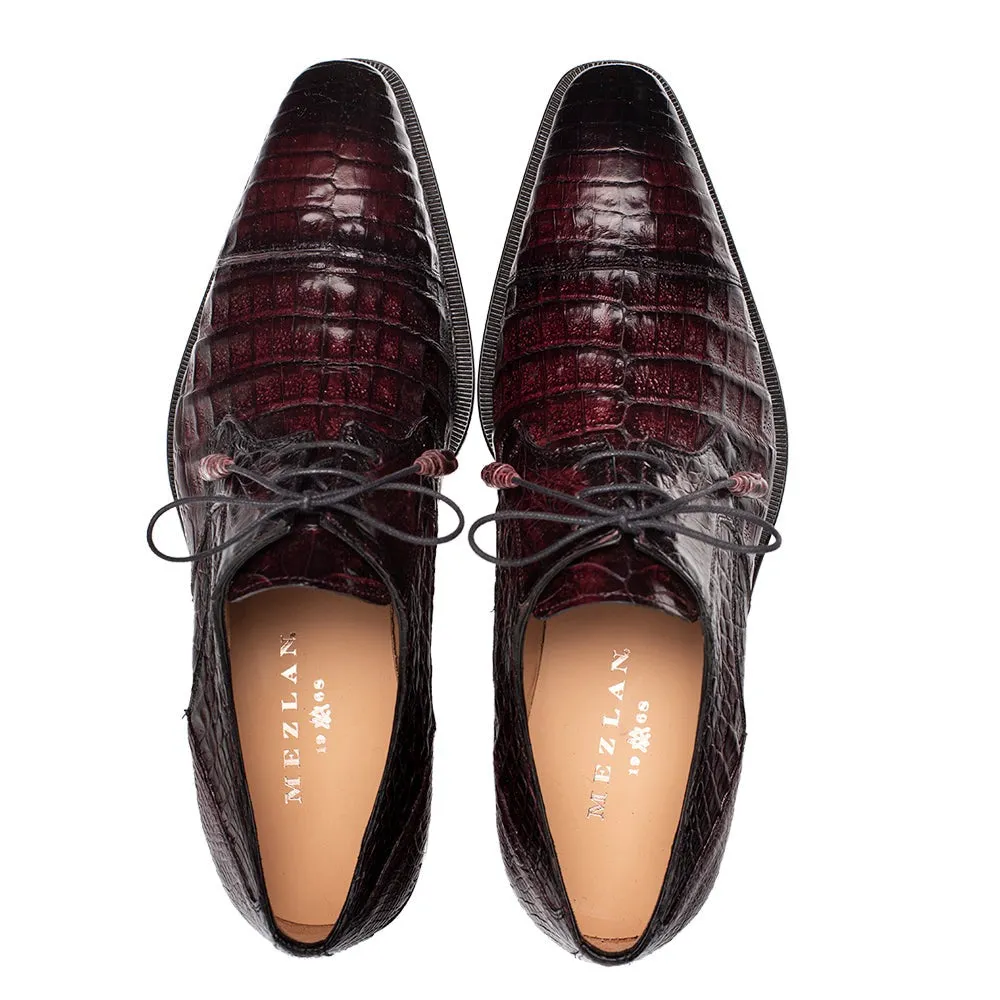 Mezlan Giovane 50032-F Men's Shoes Burgundy Exotic Crocodile Derby (MZ3716)
