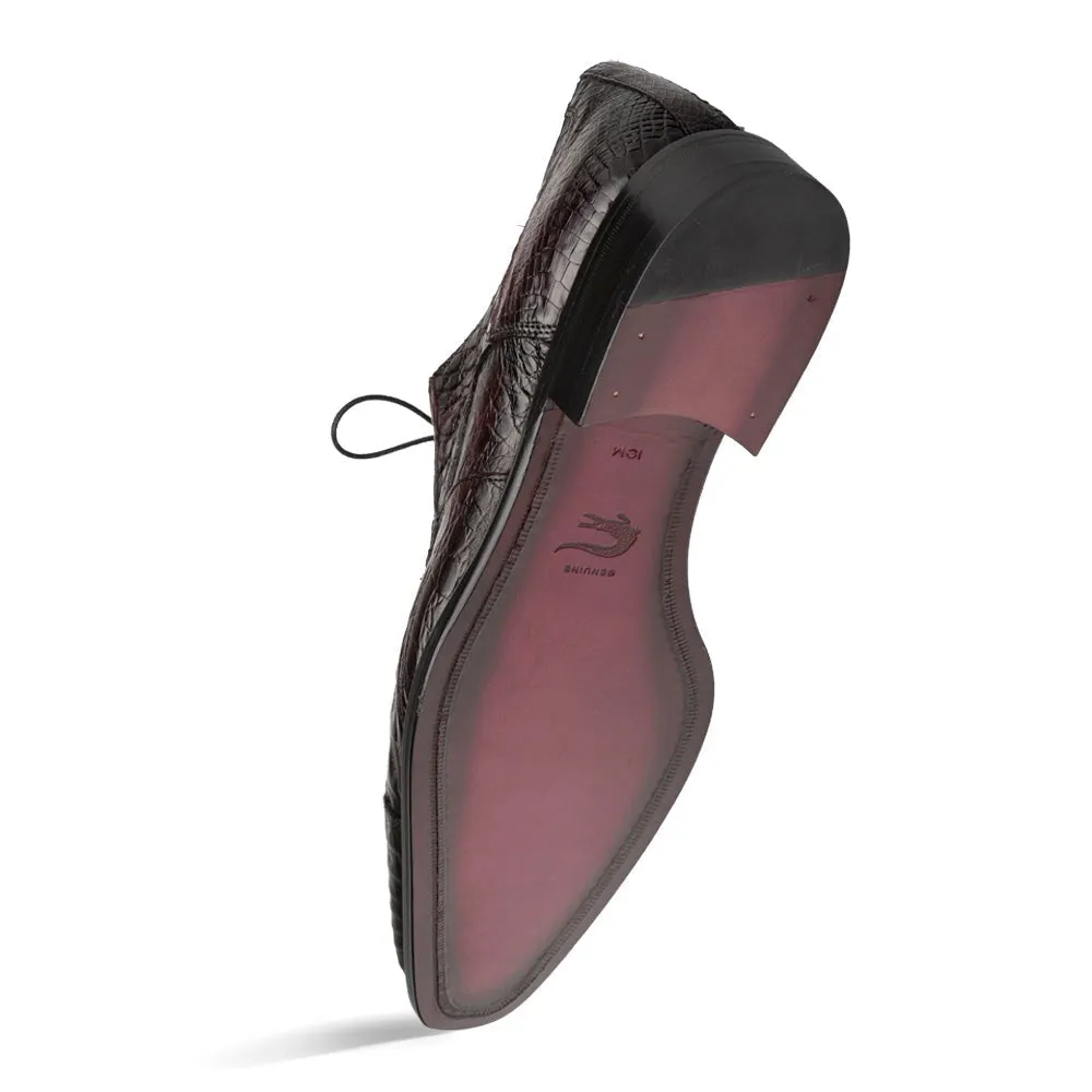 Mezlan Giovane 50032-F Men's Shoes Burgundy Exotic Crocodile Derby (MZ3716)