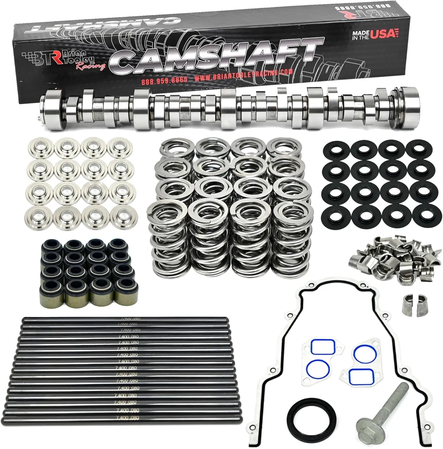 Michigan Motorsports LS1 LS2 LS6 N/A Stage IV Camshaft Naturally Aspirated, Includes Spring Set/Titanium Retainers, Pushrods & Gasket Kit