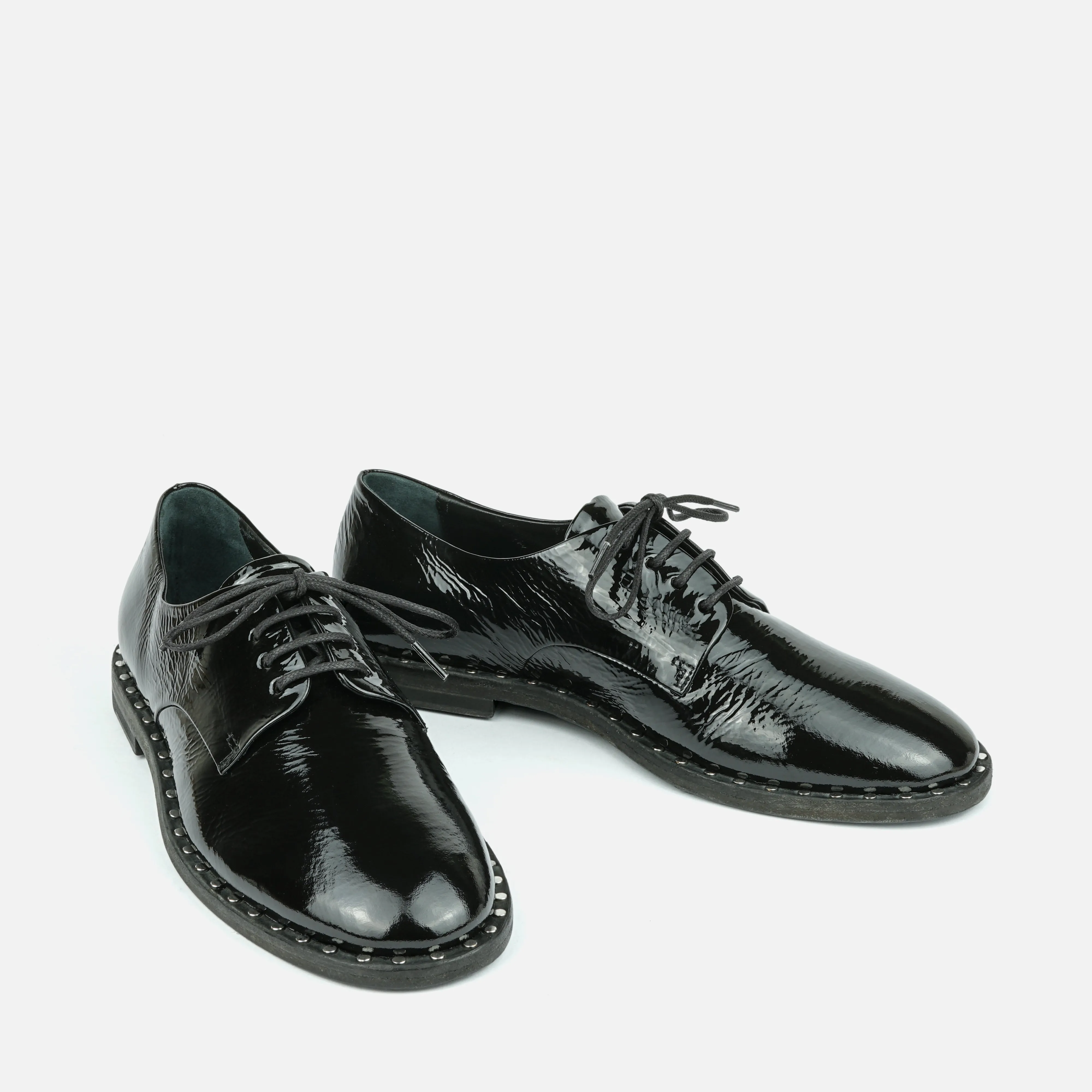 MILOS | Black Leather Derby with Raw Edge Sole