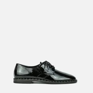MILOS | Black Leather Derby with Raw Edge Sole