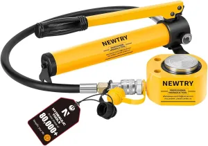 NEWTRY 20T Low Profile Hydraulic Jack Porta Power Kit   CP-180 Manual Hydraulic Hand Pump, Industrial Mini Hydraulic Cylinder, Stroke 0.47”