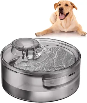 NPET Large Dog Water Fountain,169oz/5L Deep Drinking Area Automatic Pet Fountains Filtration Water Dispenser with Quiet Pump for Cats Dogs
