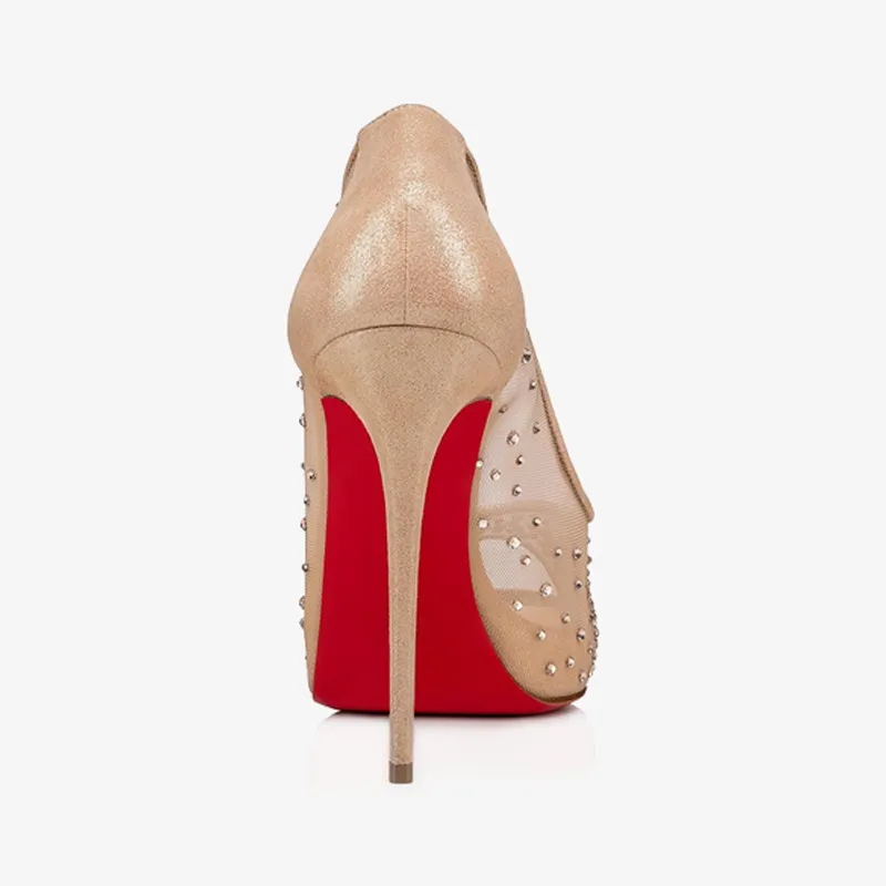 Nude Mesh and Strass Pumps