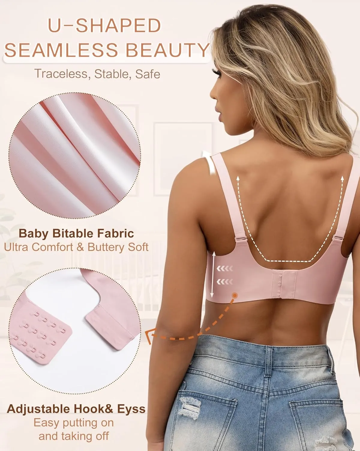 Nursing Bras for Breastfeeding Wavy Seamless Comfort Maternity Bralette Wireless Pregnancy Sleep Bra with Support