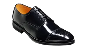 Perth - Black Hi-Shine Derby Shoe