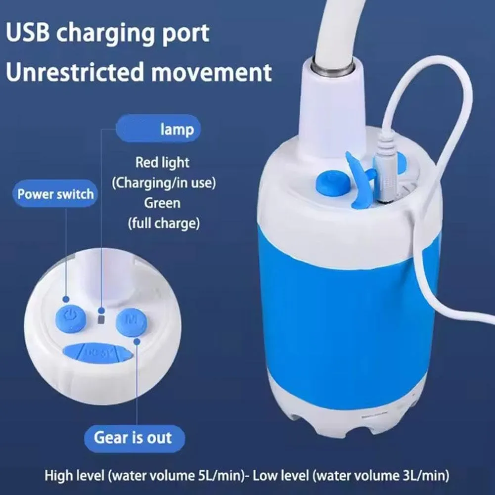 Portable Camping Shower Outdoor Camp Shower Pump,Outdoor Shower Handheld Electric Showerm,Upgrade Rechargeable Electric Shower Pump Multiple Spray Modes for Camping,Hiking,Traveling,RV