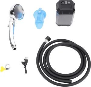 Portable Shower for Camping, 9000mAh Rechargeable Camping Shower Electric Shower with Intelligent Digital Display, Outdoor Camp Pump Showerhead Nozzle for Hiking Travel