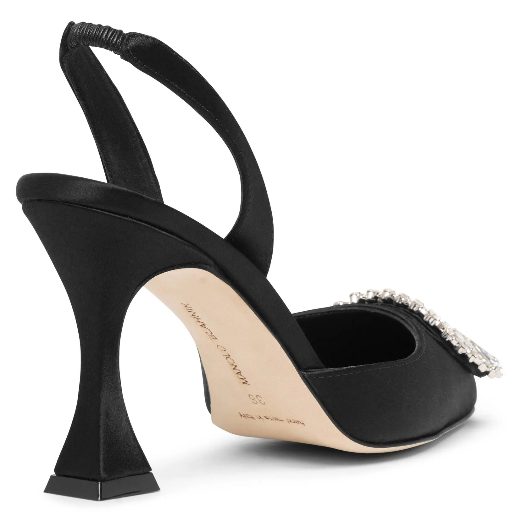 Prietasli 90 black satin slingback