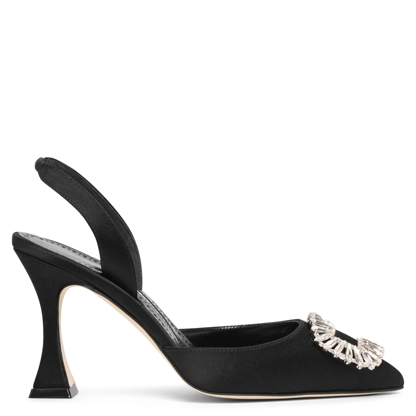 Prietasli 90 black satin slingback