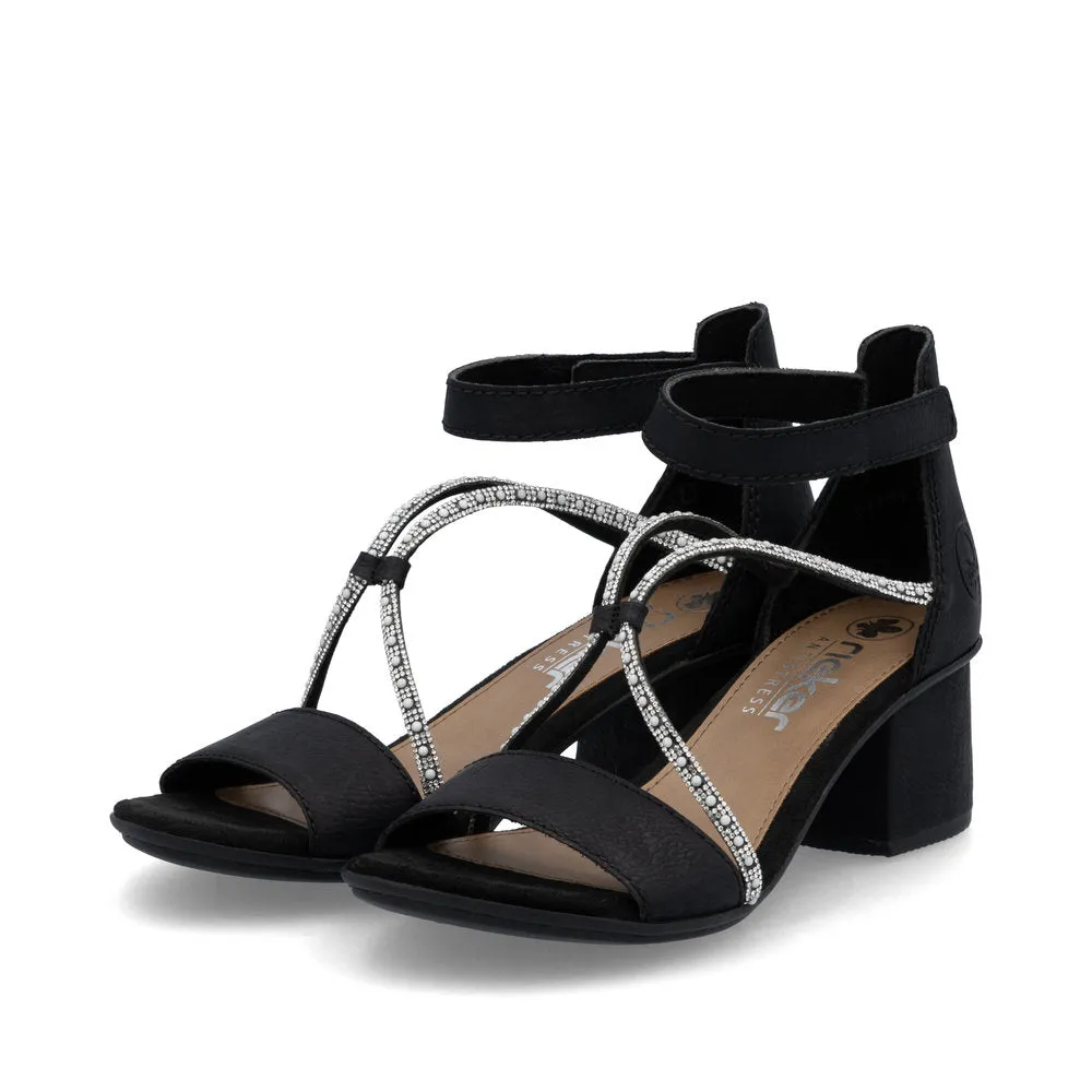 Rieker Ladies Block Heel Dress Sandal 64654-00