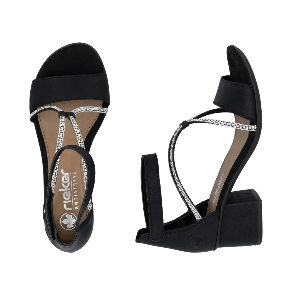 Rieker Ladies Block Heel Dress Sandal 64654-00