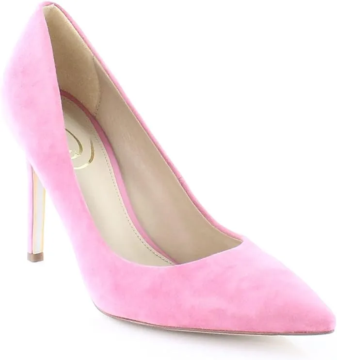 Sam Pointed Edelman Wide Percentage-based sale Modern Pumps Suede Stiletto Toe Hazel Heeled Pink Confetti