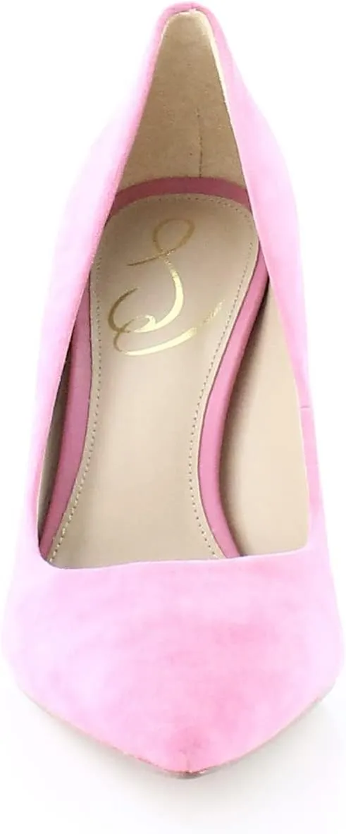 Sam Pointed Edelman Wide Percentage-based sale Modern Pumps Suede Stiletto Toe Hazel Heeled Pink Confetti