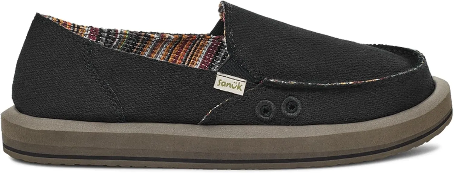 Sanuk Donna St Hemp - Women Loafers, Black, 5