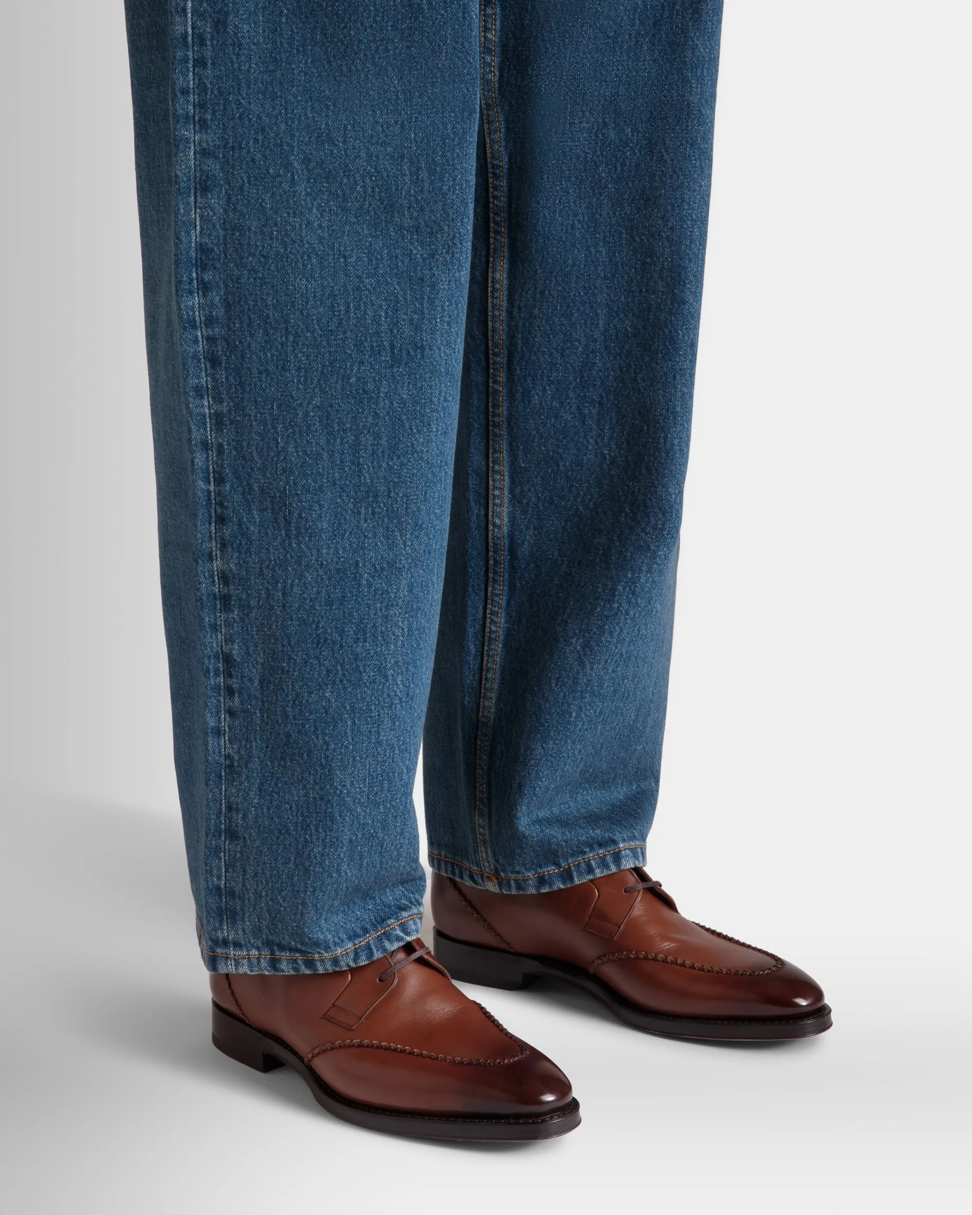 Scribe Novo Derby In Brown Leather