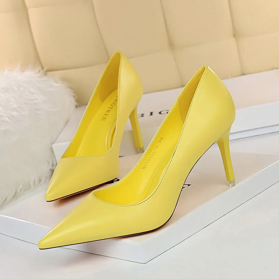 Shallow Pointed High Heel Shoes