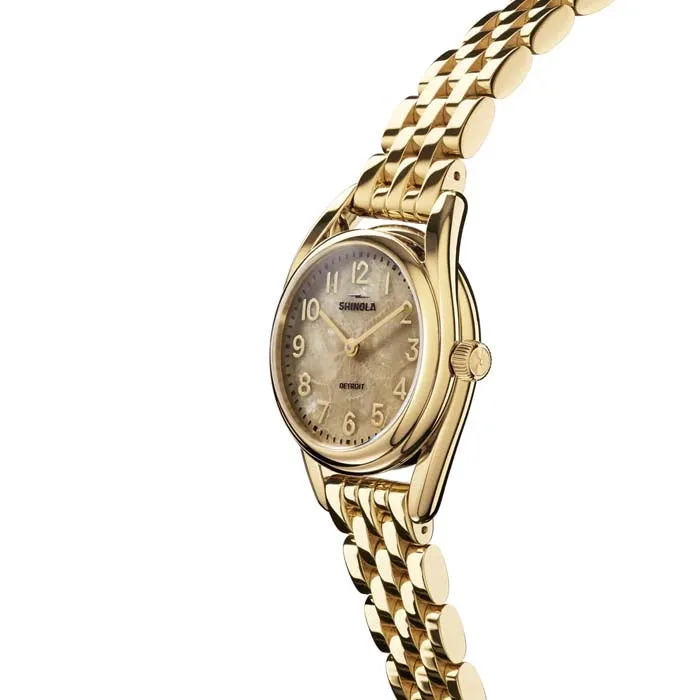 Shinola 30.5mm "The Derby" Quartz Watch with Petoskey Dial in PVD Gold Stainless Steel