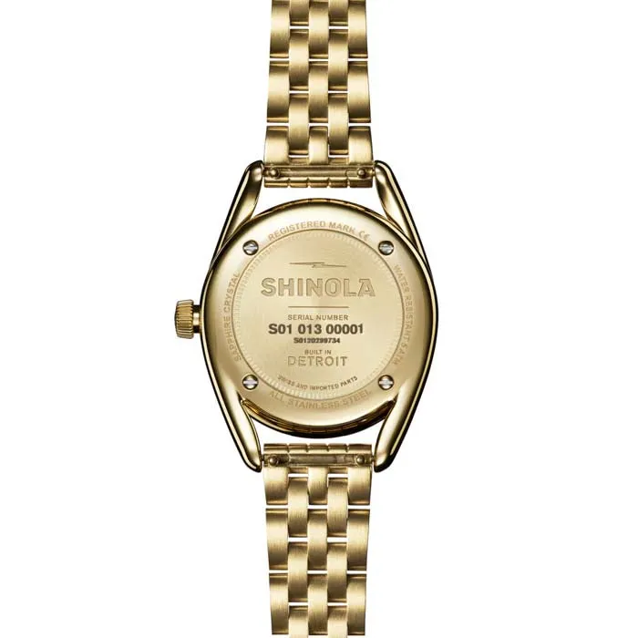 Shinola 30.5mm "The Derby" Quartz Watch with Petoskey Dial in PVD Gold Stainless Steel