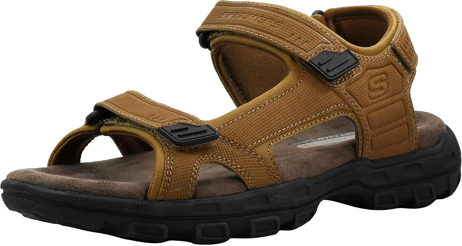 Skechers Men's Garver-Louden 64487 Open Toe Sandal W/Strap Closure, Desert, 9 EW US
