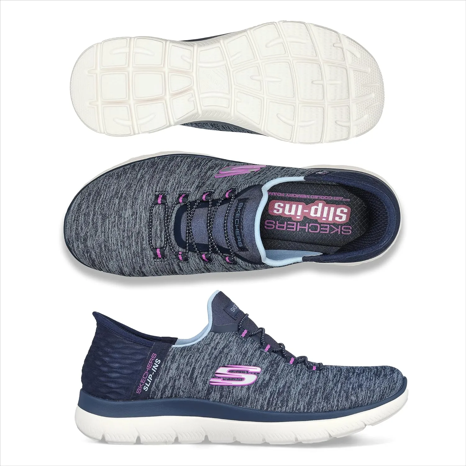 Skechers Women's Hands Free Slip Ins Summits Dazzling Haze Sneaker