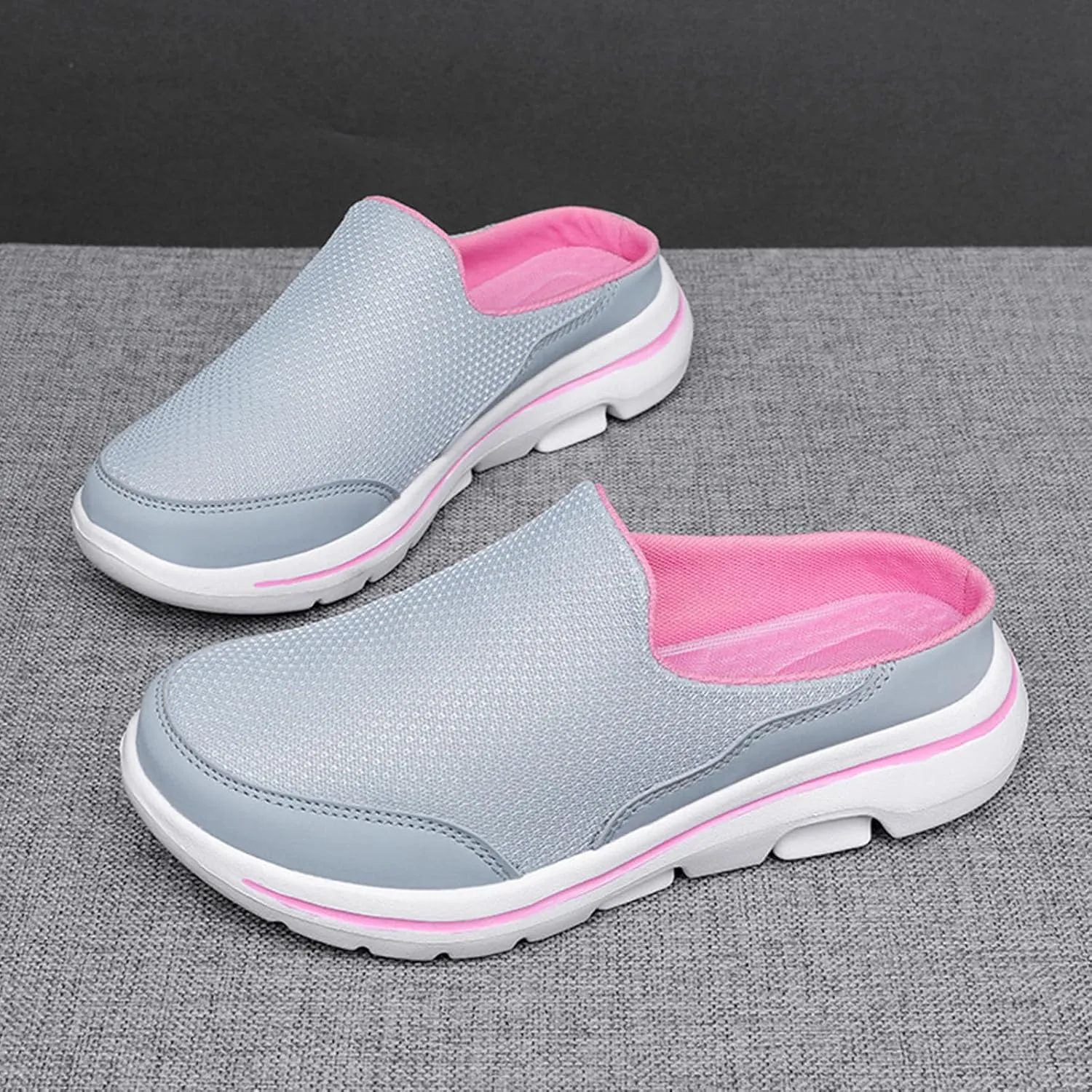 Slip On Mules & Clogs for Womens Light Open Back Shoes Comfort Walking Breathable Slippers Closed Toe Slides Casual House with Indoor Outdoor Anti-Skid Sole Comfortable Clog