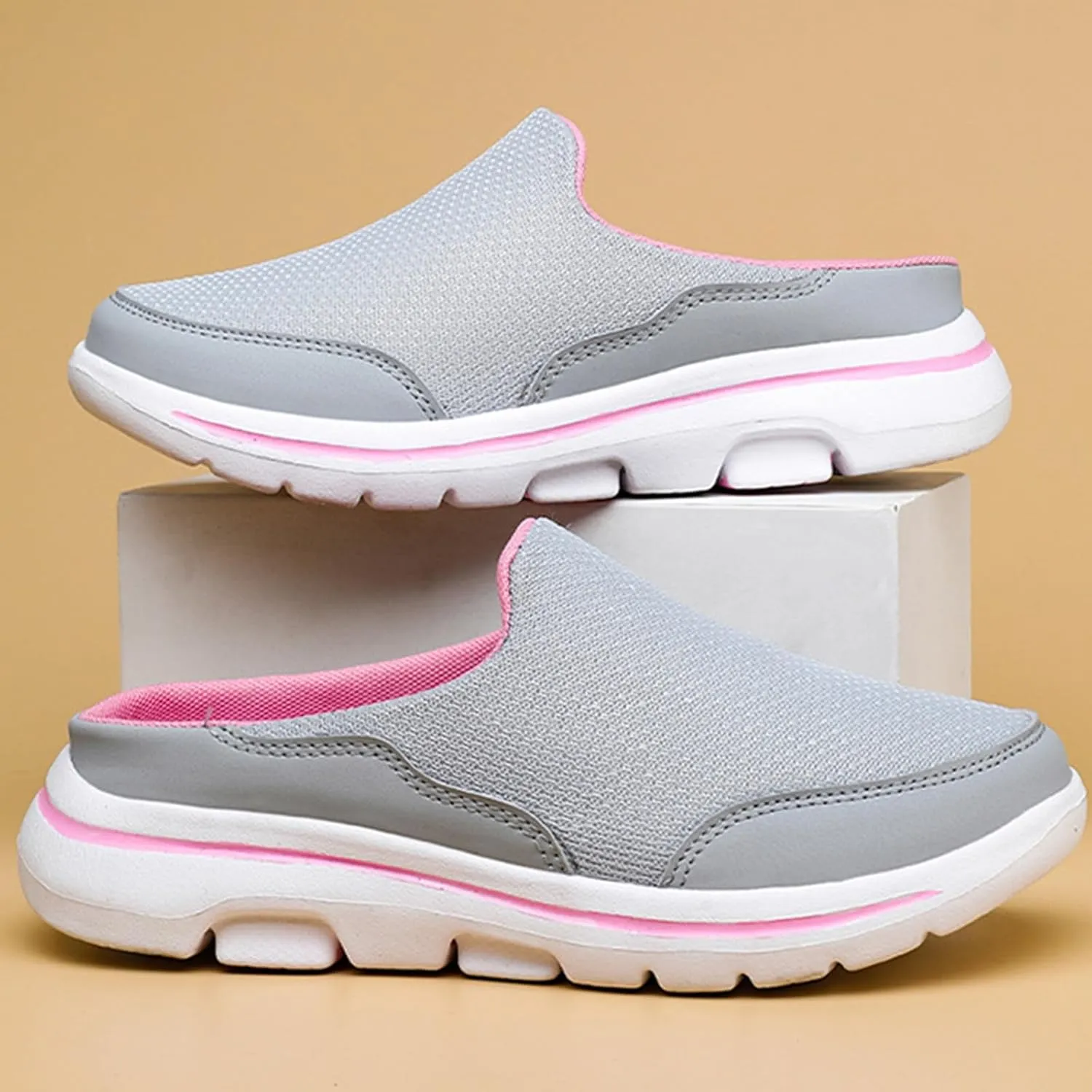 Slip On Mules & Clogs for Womens Light Open Back Shoes Comfort Walking Breathable Slippers Closed Toe Slides Casual House with Indoor Outdoor Anti-Skid Sole Comfortable Clog