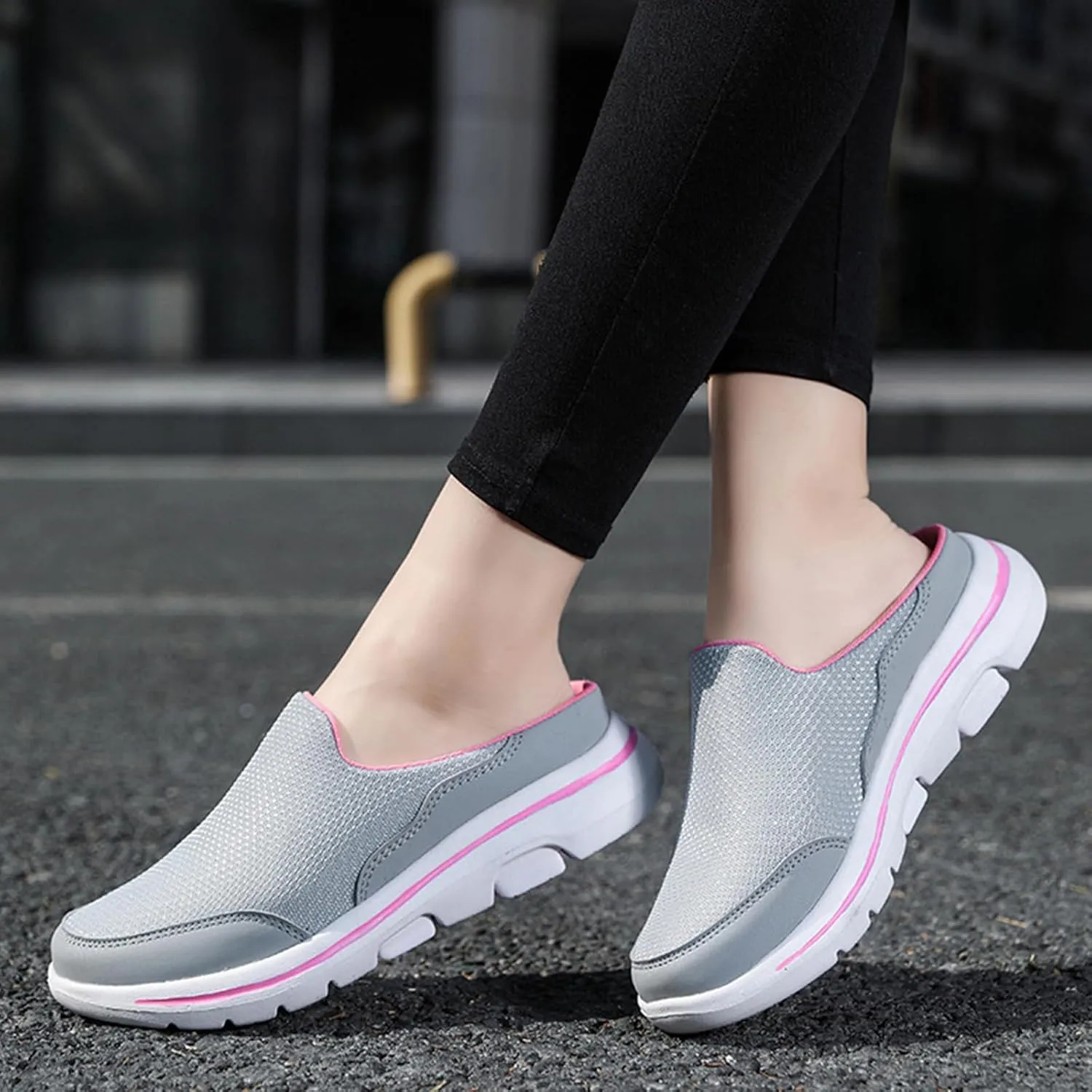 Slip On Mules & Clogs for Womens Light Open Back Shoes Comfort Walking Breathable Slippers Closed Toe Slides Casual House with Indoor Outdoor Anti-Skid Sole Comfortable Clog