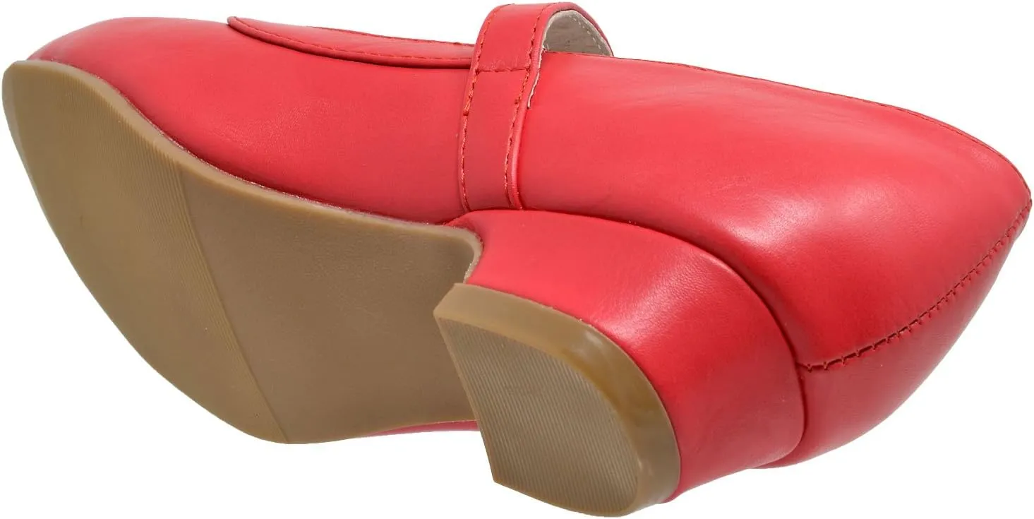 SOBEYO Girls' Dress Shoes Mary Jane Low Heel Flowers Cut Out Accents Leather Lining Insole Comfortable Memory Foam Cushion Wedding Party Princess Pump School Shoe