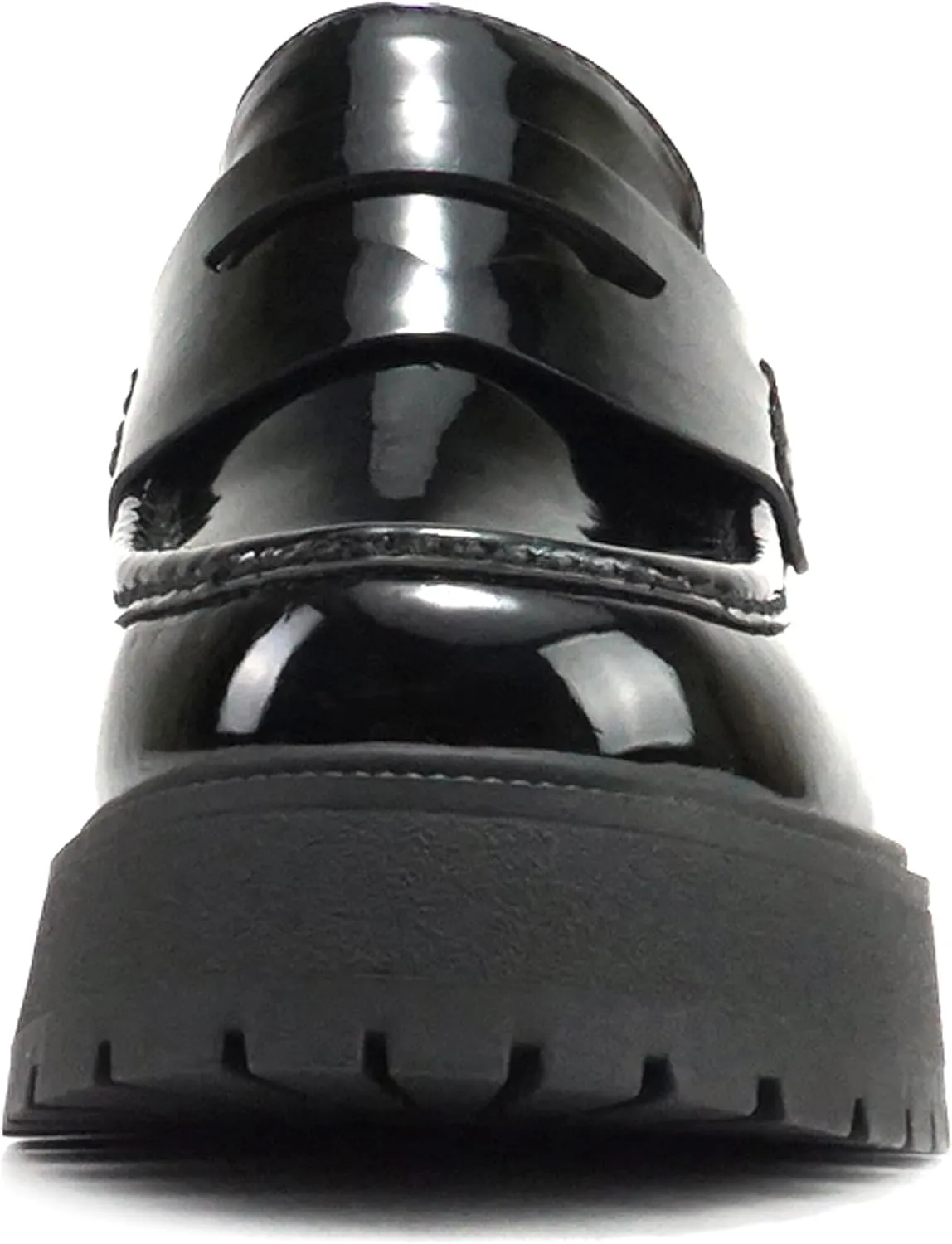 Soda “AMP” ~ Women Round Toe Slip-On Lug Sole High Heel Penny Loafer Shoe