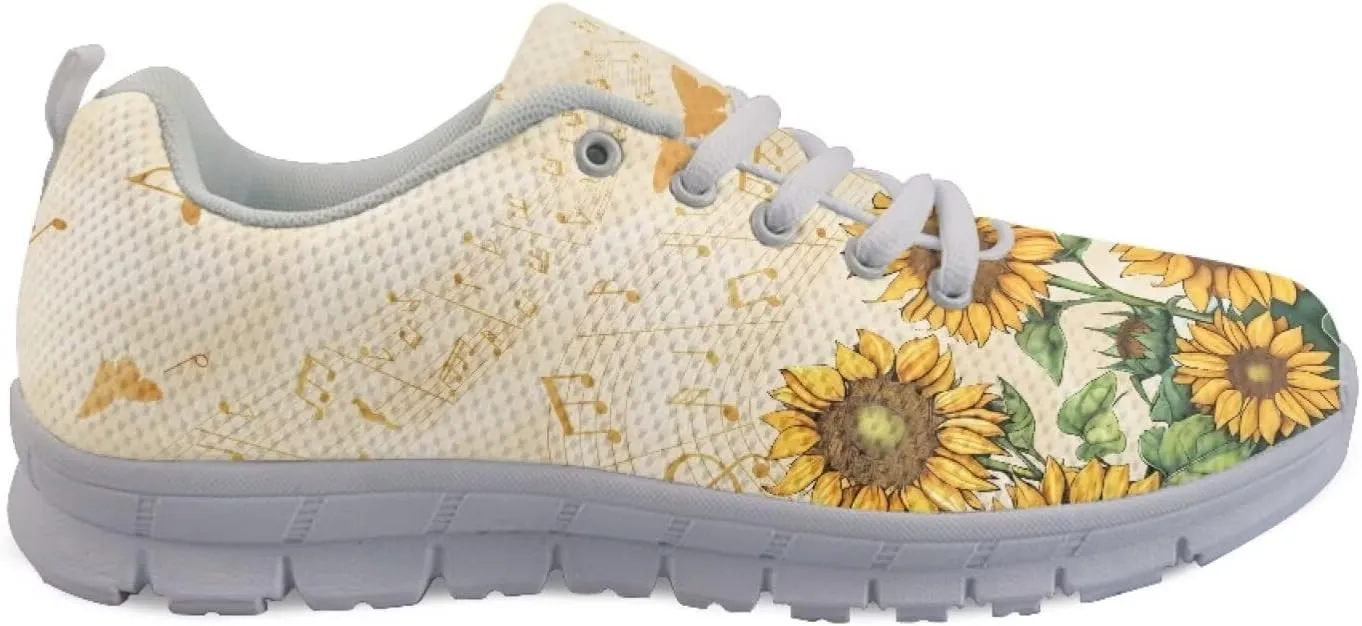 SYtrade Women's Running Shoes Lace Up Walking Tennis Sneakers White Sole