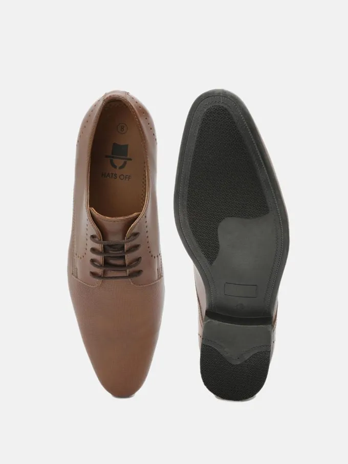 Tan Leather Derby Shoes