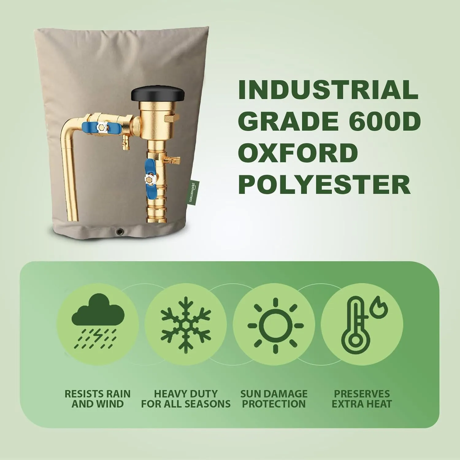 The Original Winter Pipe Insulation Cover (0˚F) - Extra-Thick EVA NBR (UV-Coated) Insulated Backflow Preventer Freeze Protection, Pump Cover, Sprinkler/Well/Valve Head Cover - (30" W X 24" H)
