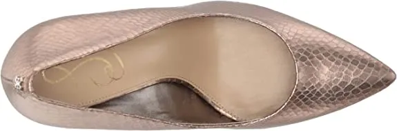 Toe Pewter Sam Pumps Edelman Heel Hazel Pointed Fashion Stiletto Easy-to-install On Refined Slip